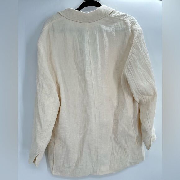 Madewell Larsen Relaxed Blazer Cotton/Linen Antique Cream - Picture 5 of 7